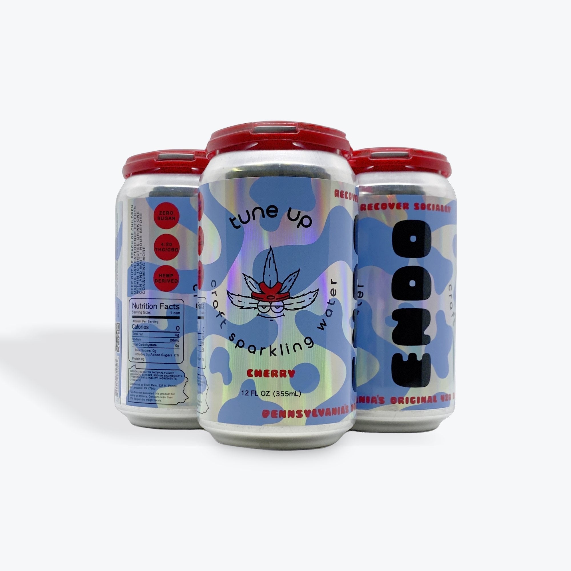 Endo RASPBERRY CBDTHC Raspberry Tune Up Seltzer 4 pack Endo Cafe