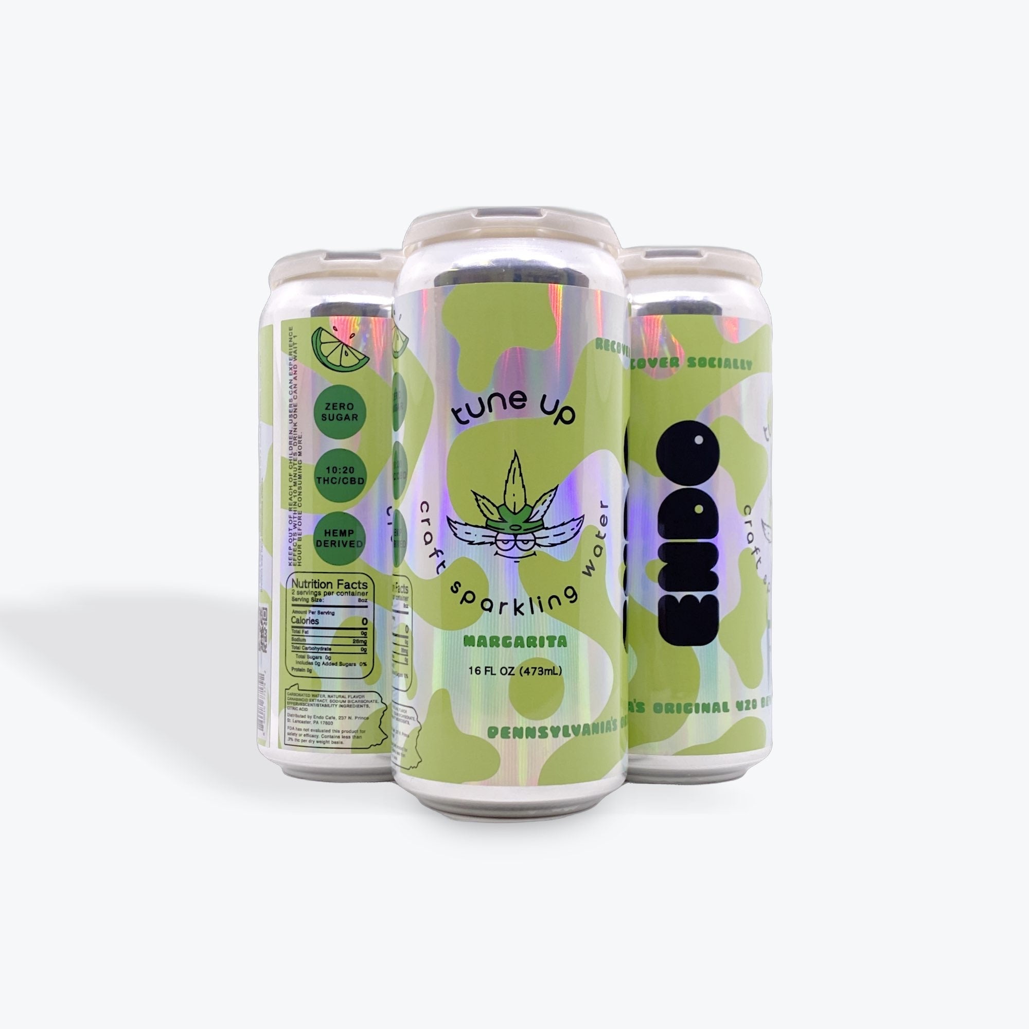 Endo Margarita 16oz Tune Up THC:CBD Sparkling Water | Endo Cafe & CBD ...